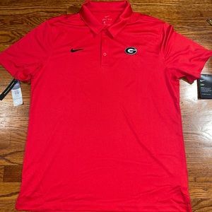 Georgia Bulldogs Nike Polo Shirt Men's NWT Red Embroidered Logo